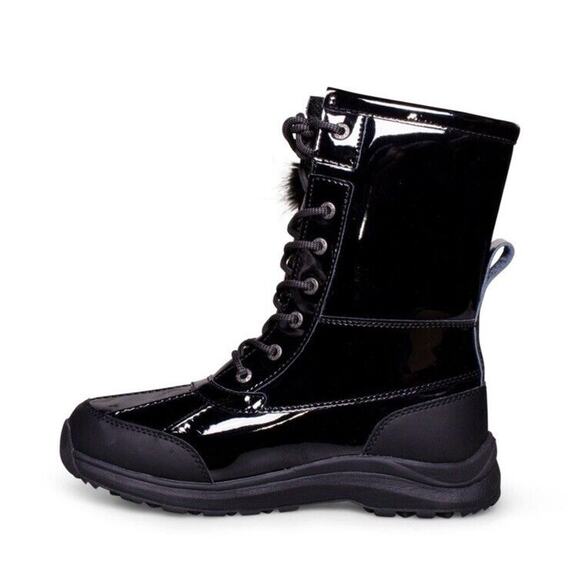 NWOB UGG ADIRONDACK III PATENT WOMEN BOOTS LEATHER Black US 7 EU 37/38 Tall - Picture 4 of 6